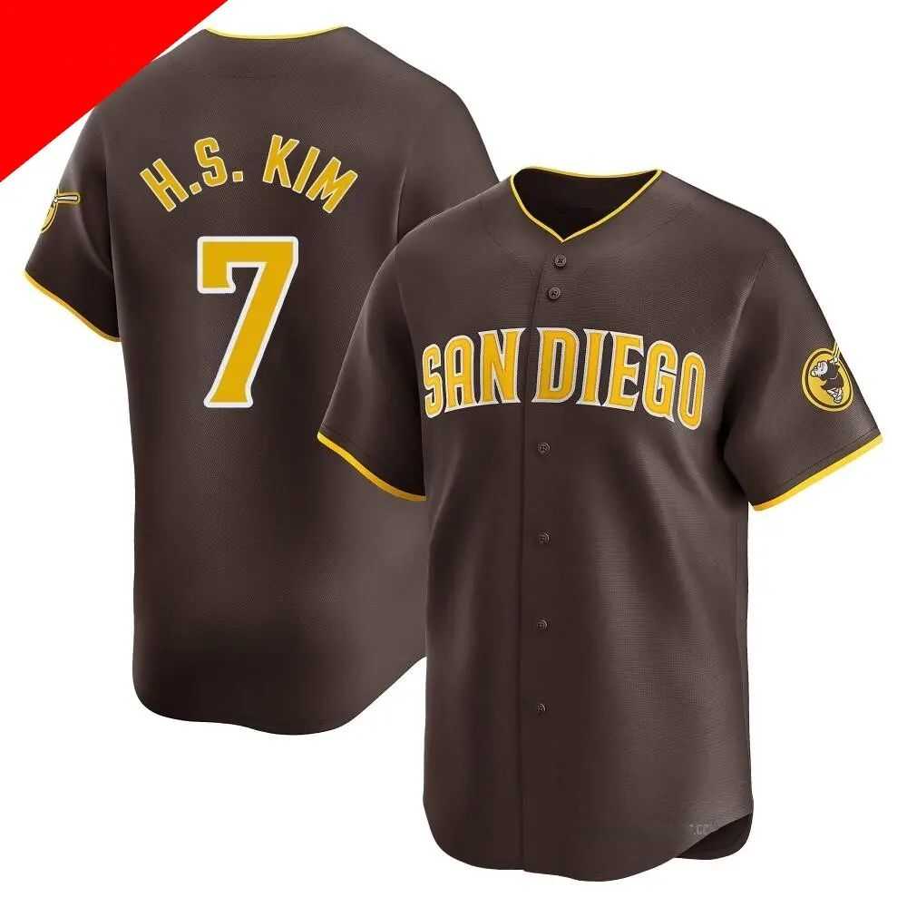 Men%27s San Diego Padres #7 Ha-Seong Kim Brown Cool Base Stitched Jersey